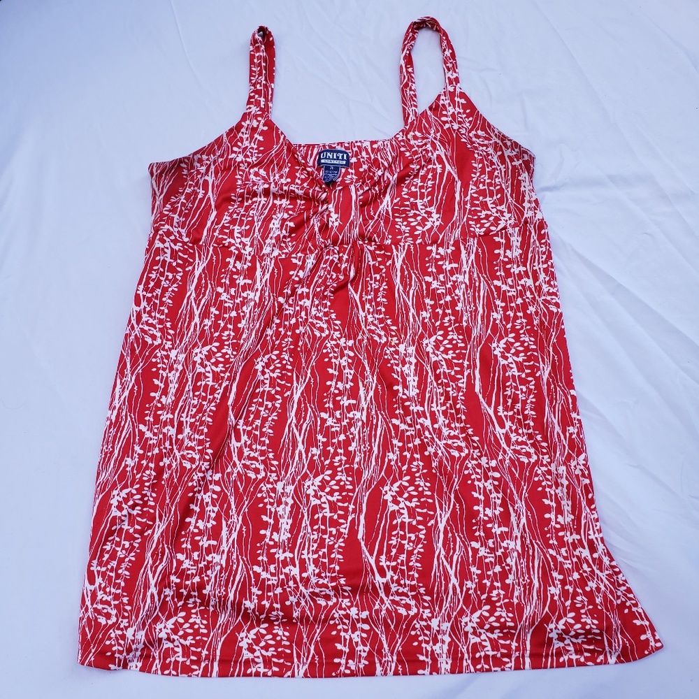 Womens Red Floral Tank Top